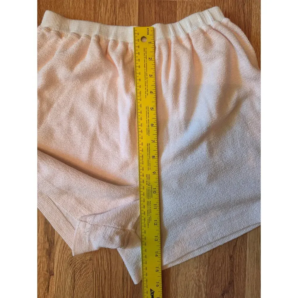 Arizona Terry Cloth Lounge Set Pink 2PC Crop Sweatshirt Shorts Medium Y2K Cozy